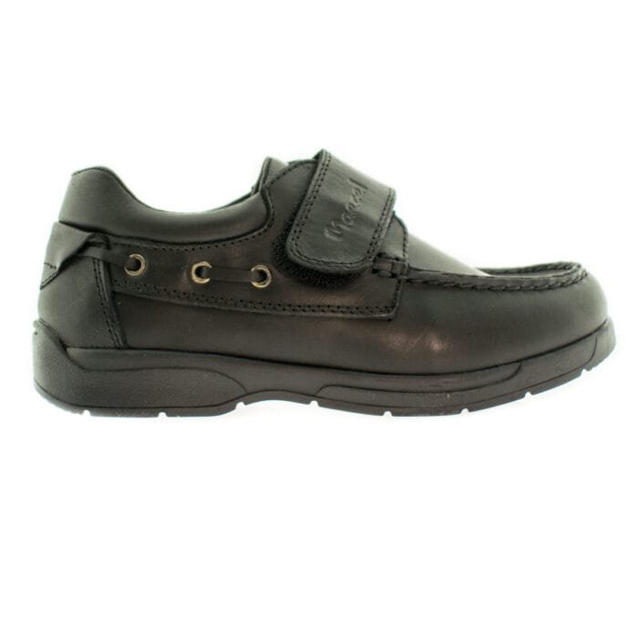 ZAPATOS COLEGIALES NAUTICAS CON VELCRO NEGRAS - MARCEL - Imagen 1