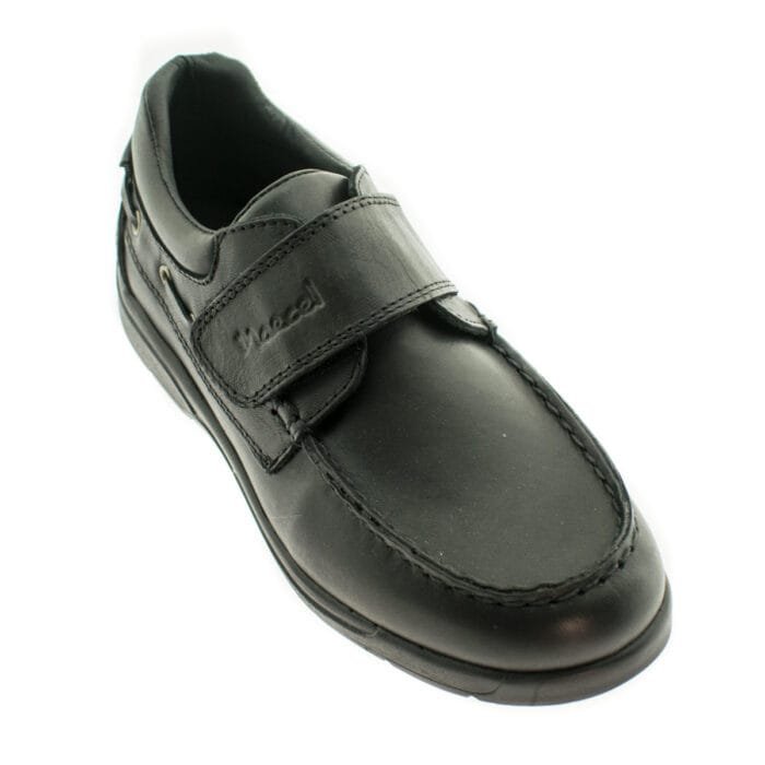 ZAPATOS COLEGIALES NAUTICAS CON VELCRO NEGRAS - MARCEL - Imagen 4