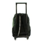 MOCHILA ESCOLAR NEGRA CORDONES VERDES CON CARRO - SKORA - Imagen 3