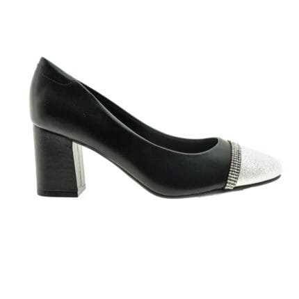 ZAPATO TACO SEPARADO NEGRO Y PLATA 36/40 - BEIRA RIO