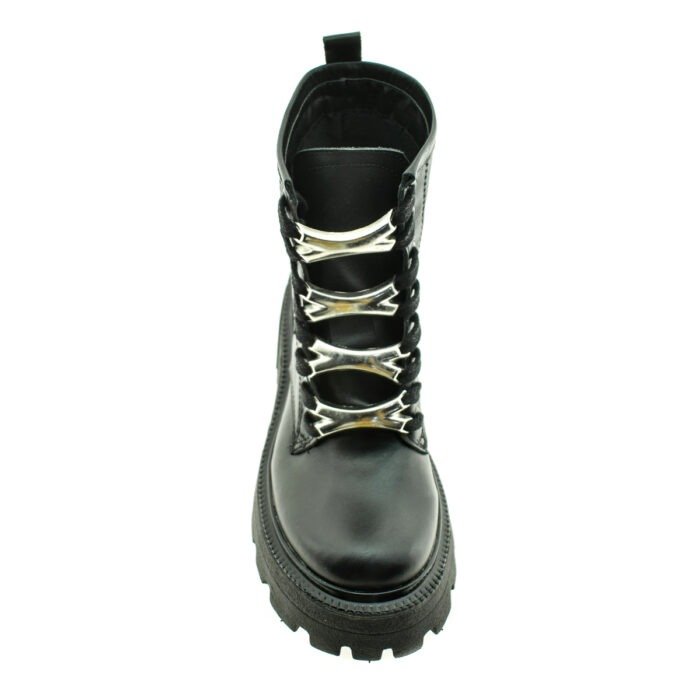 BORCEGO ACORDONADO DE CUERO NEGRO 35/40 - LORENA BS AS - Imagen 3