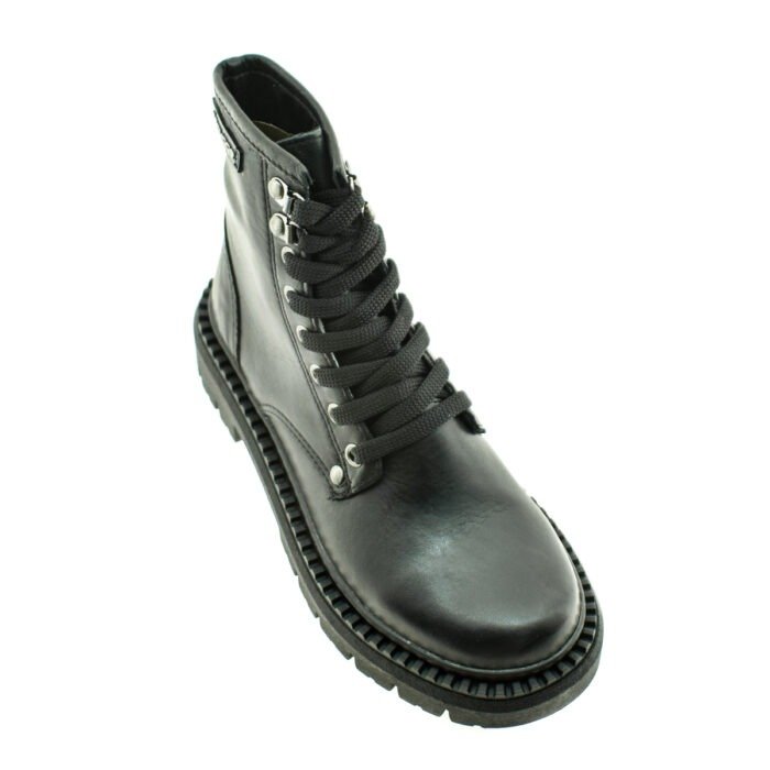 BORCEGO ACORDONADO DE CUERO NEGRO 35/40 - SAVAGE - Imagen 2