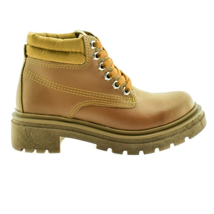 BORCEGO ACORDONADO DE CUERO MARRON 35/40 - SAVAGE - Imagen 1