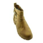 BOTA DE CUERO CON APLIQUE DE CIERRE CAMEL 35/40 - MASSIMO CHIESA - Imagen 2