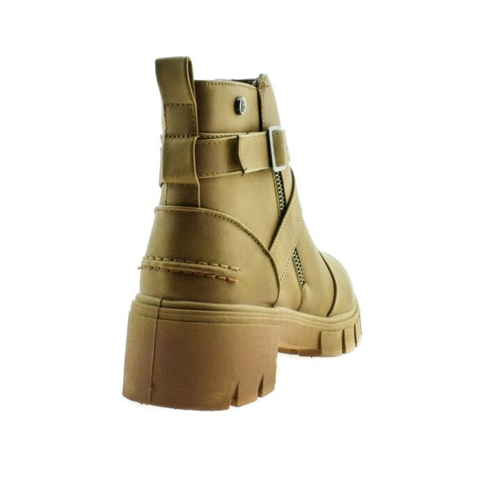 BOTA DE CUERO CON APLIQUE DE CIERRE CAMEL 35/40 - MASSIMO CHIESA - Imagen 4