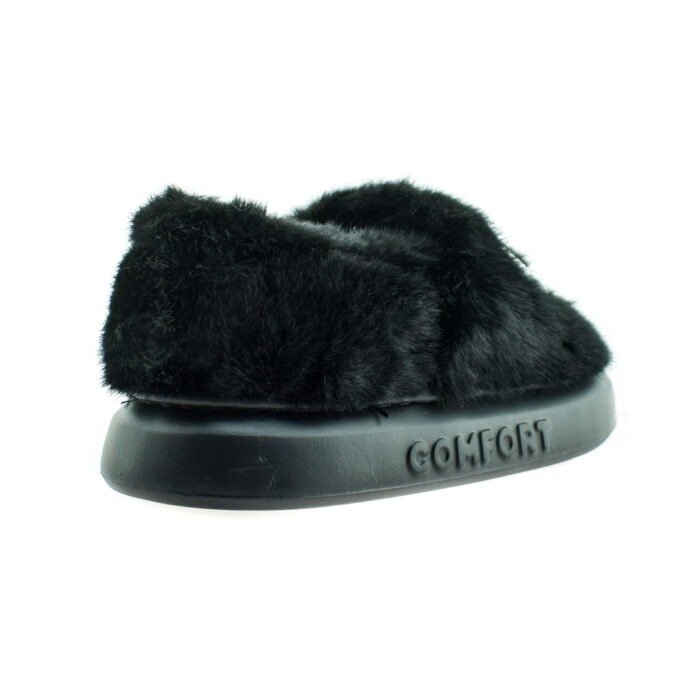 PANTUFLA PELUDA NEGRA DAMA PIEL 35/40 - GUMMI - Imagen 4