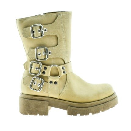BOTA DE CUERO CON HEBILLAS BEIGE 35/40 - SAVAGE