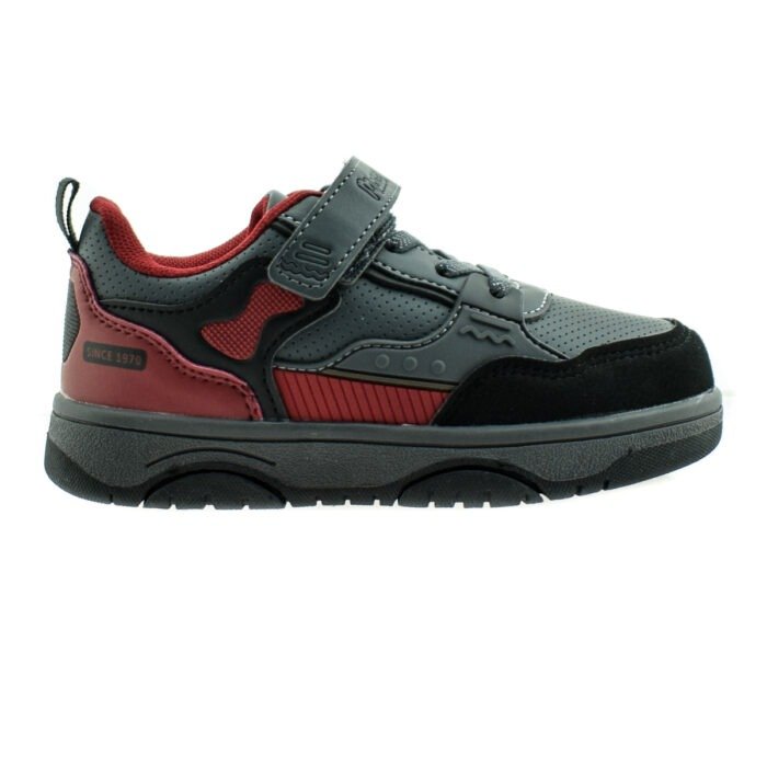 ZAPATILLA URBANA CON VELCRO GRIS Y ROJO 25/30 - MARCEL - Imagen 1